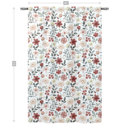 Peonies Curtain, Single Panel, Floral curtains for girl - Peonies Garden