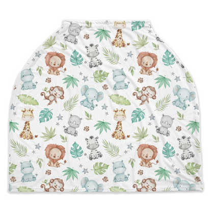 Safari Car Seat Cover, Safari Nursing cover - Cute Safari