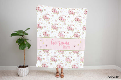 Personalized Unicorn Minky Blanket, Pink unicorn Nursery Bedding - Magical Unicorn