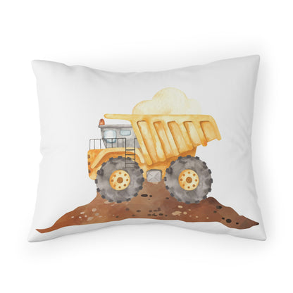 Truck Pillow Sham case, Construction boys room pillow - Under construction