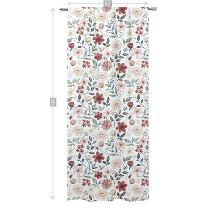 Peonies Curtain, Single Panel, Floral curtains for girl - Peonies Garden