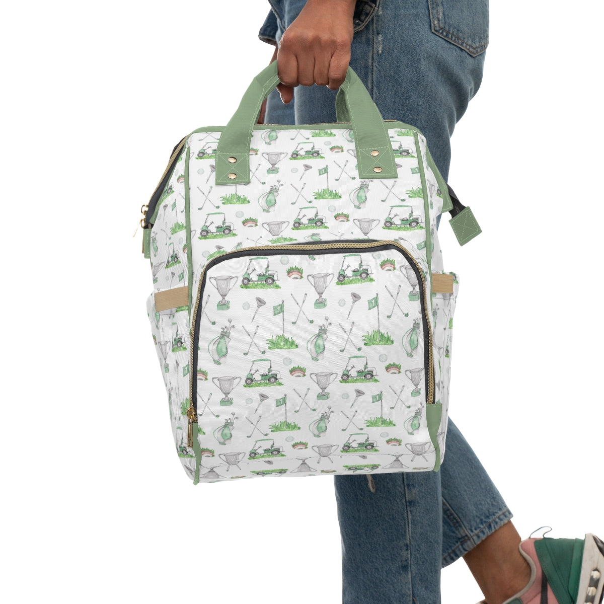 Green Golf diaper bag, Sports diaper backpack - Green Golf