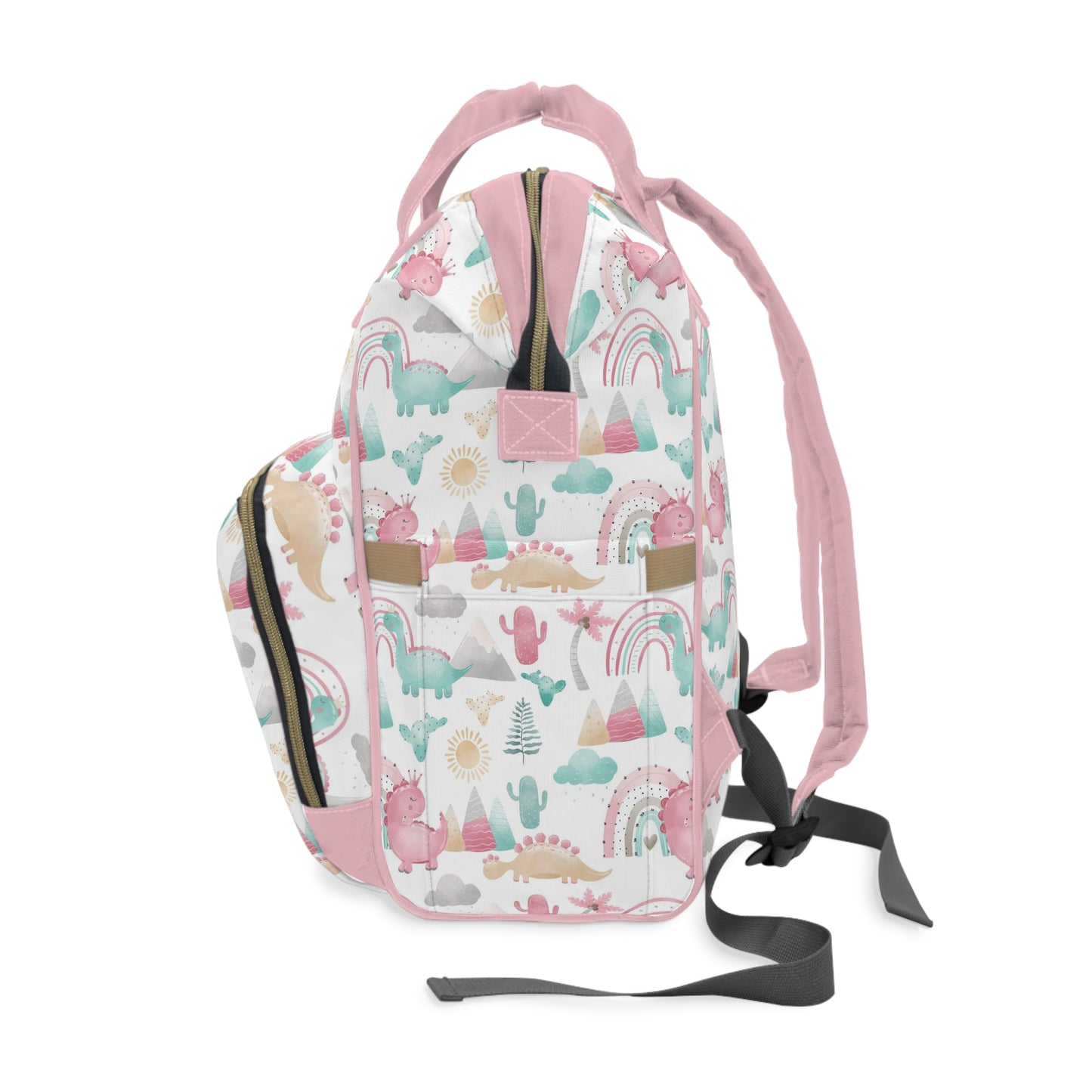 Pink dinosaur diaper backpack, Dinosaur Diaper bag - Pink Dinosaur