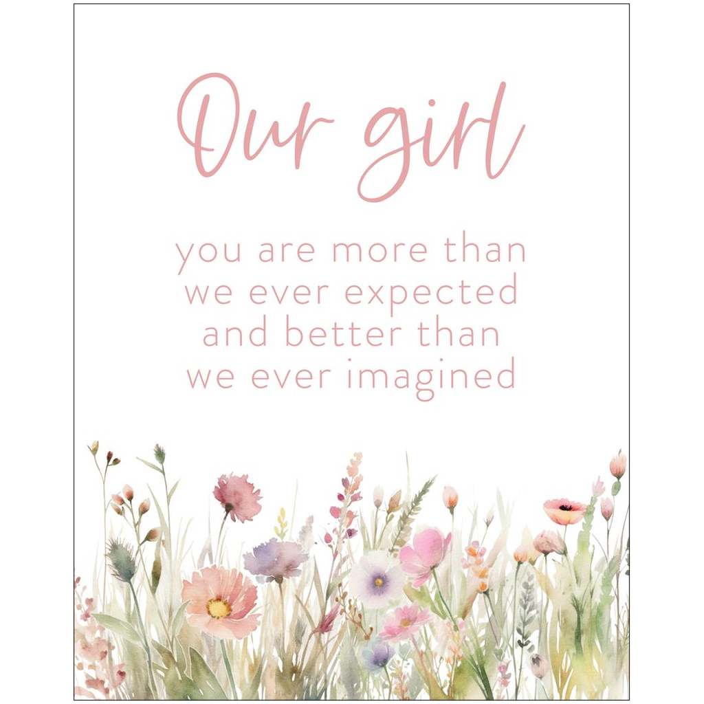 Our girl nursery print, Wildflowers nursery art