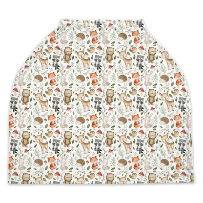 Woodland animals car seat cover, Forest nursing cover - Magical Forest