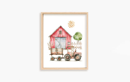 Farm Wall Art, Farm Nursery Prints Set of 6 - Happy Ranch