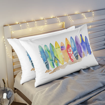 Surfboard Pillow Sham, Surfing pillow cover - Endless sea