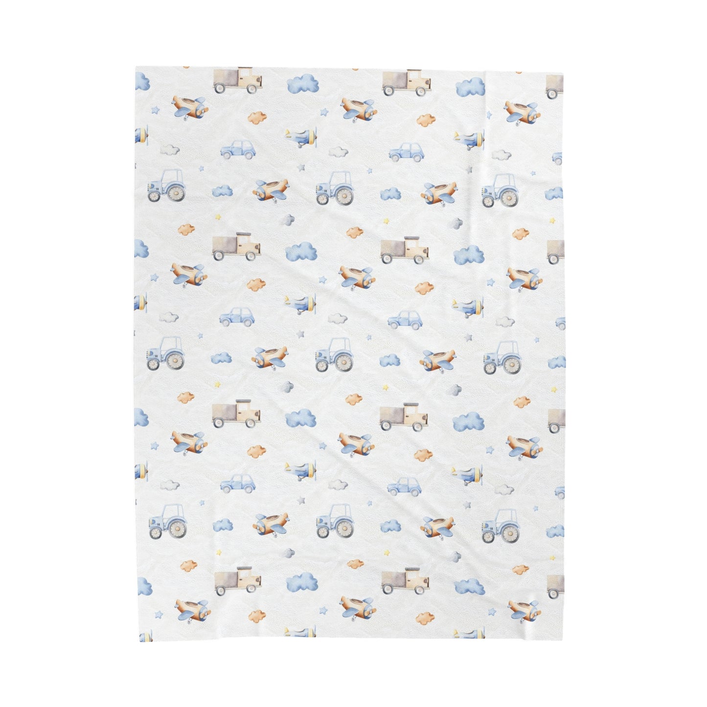 Transport blanket, Transport nursery bedding - Blue Transportation