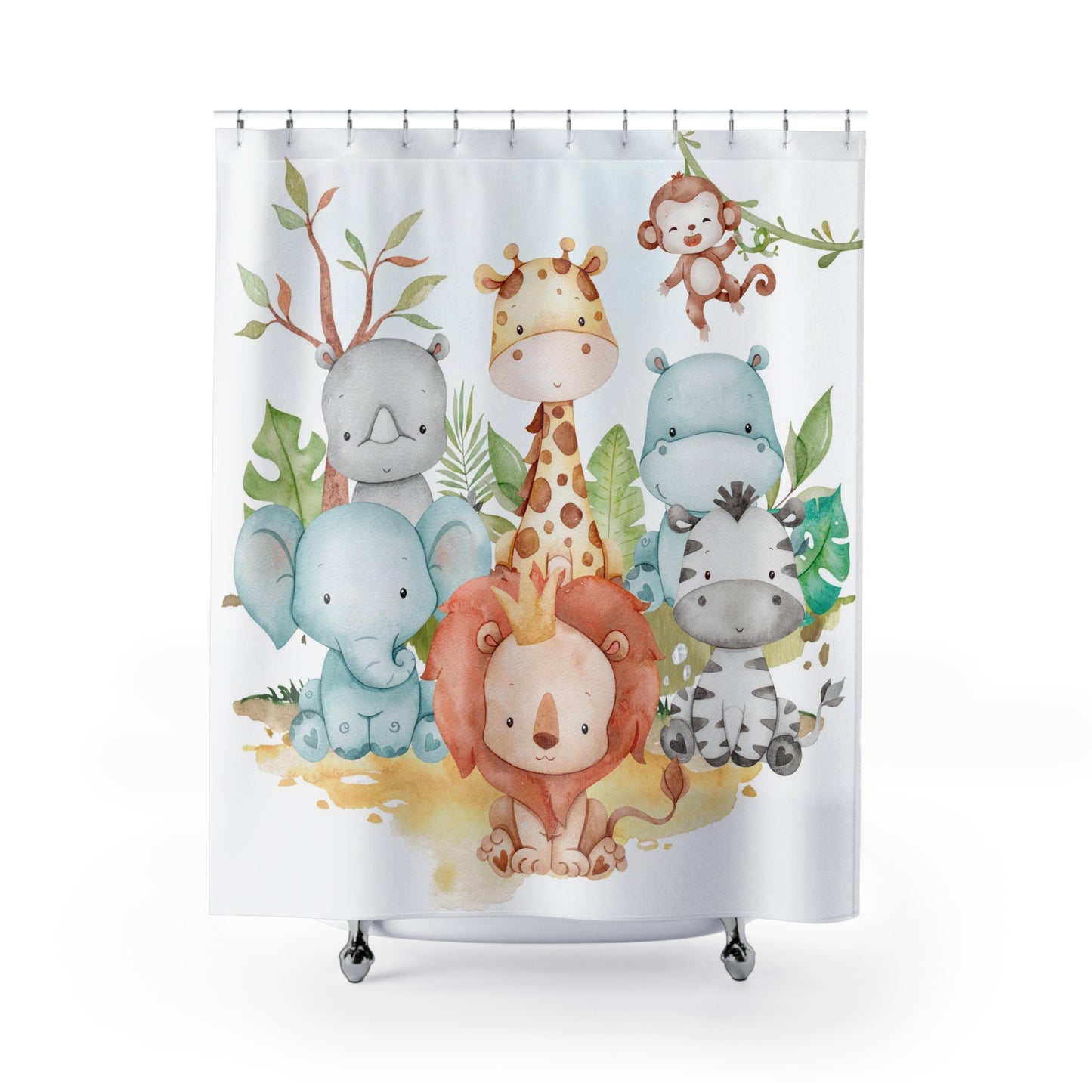 Safari shower curtain, Safari Bathroom decor - Cute Safari