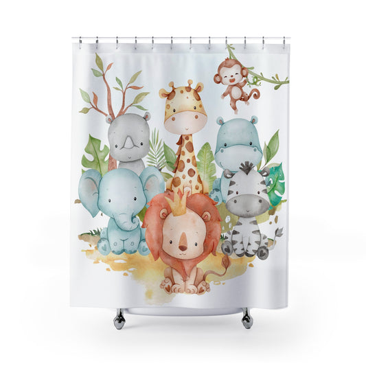 Safari shower curtain, Safari Bathroom decor - Cute Safari