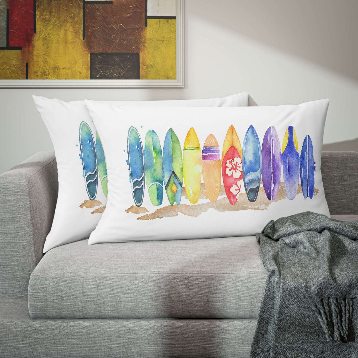 Surfboard Pillow Sham, Surfing pillow cover - Endless sea