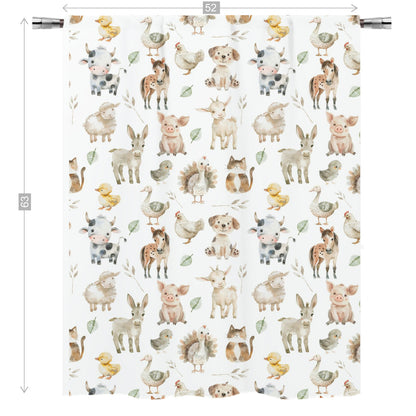 Farm animals Curtain, Single Panel, Gender-neutral farm nursery decor