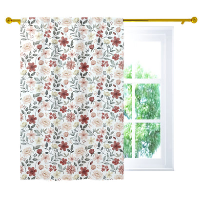 Peonies Curtain, Single Panel, Floral curtains for girl - Peonies Garden