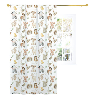 Farm animals Curtain, Single Panel, Farm nursery decor - Happy Ranch