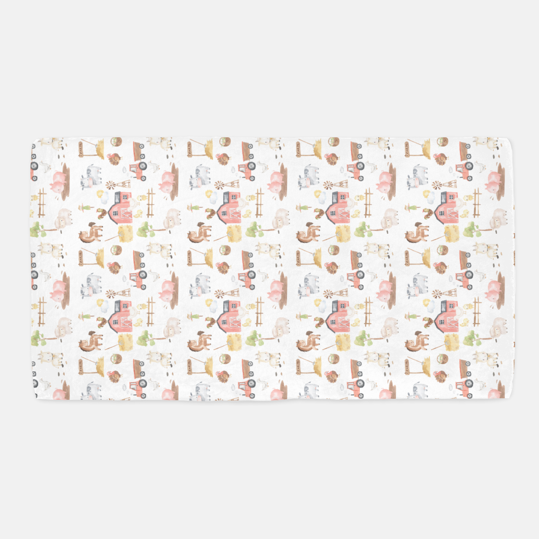 Farm Crib Sheet | Barnyard Nursery Bedding - Sweet farm house