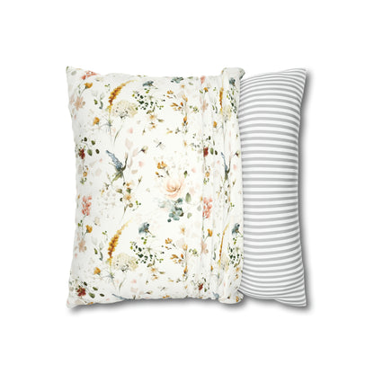 Garden Floral Pillow COVER, wildflower pillow - Vintage Garden