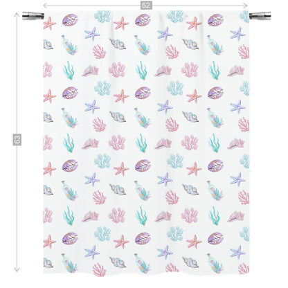 Under the sea Curtain, Single Panel, Shells curtain - Pink Mermaid