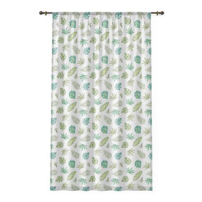 Tropical leaves Curtain, Safari sheer curtain - Cute safari