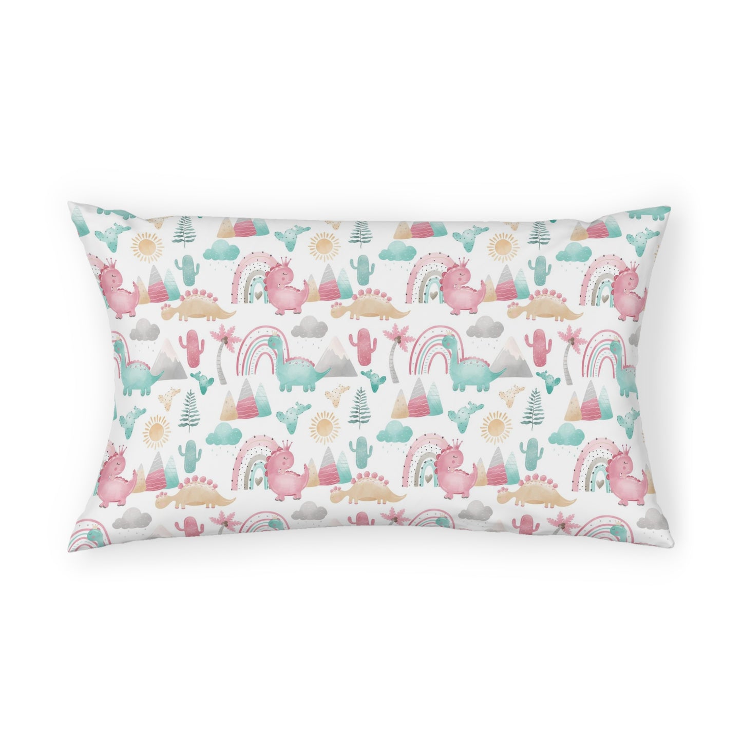 Dinosaur pillow sham, Dinosaur nursery decor - Pink Dinosaur