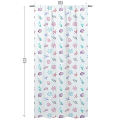 Under the sea Curtain, Single Panel, Shells curtain - Pink Mermaid