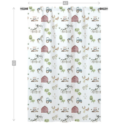 Farm Curtain, Single Panel, Farm nursery decor - Farm Adventure