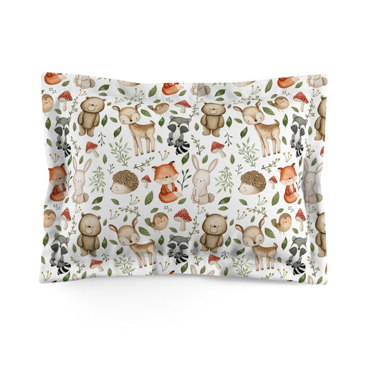 Woodland pillow sham, Woodland nursery decor - Magical Forest