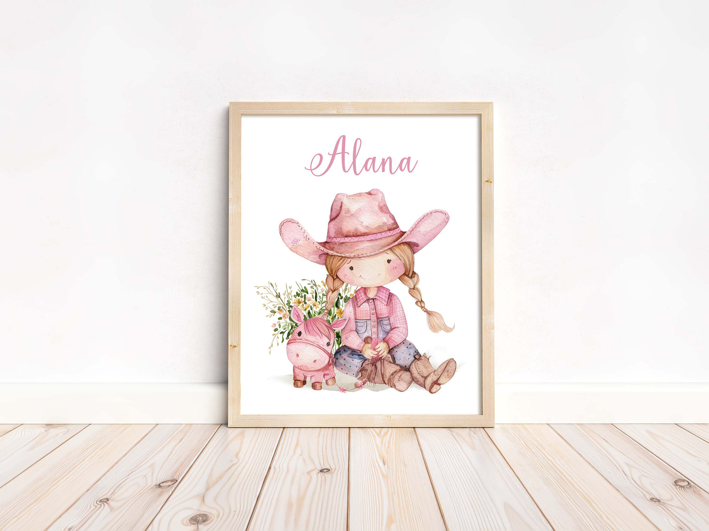 Pink cowgirl nursery wall art, Cowgirl room decor