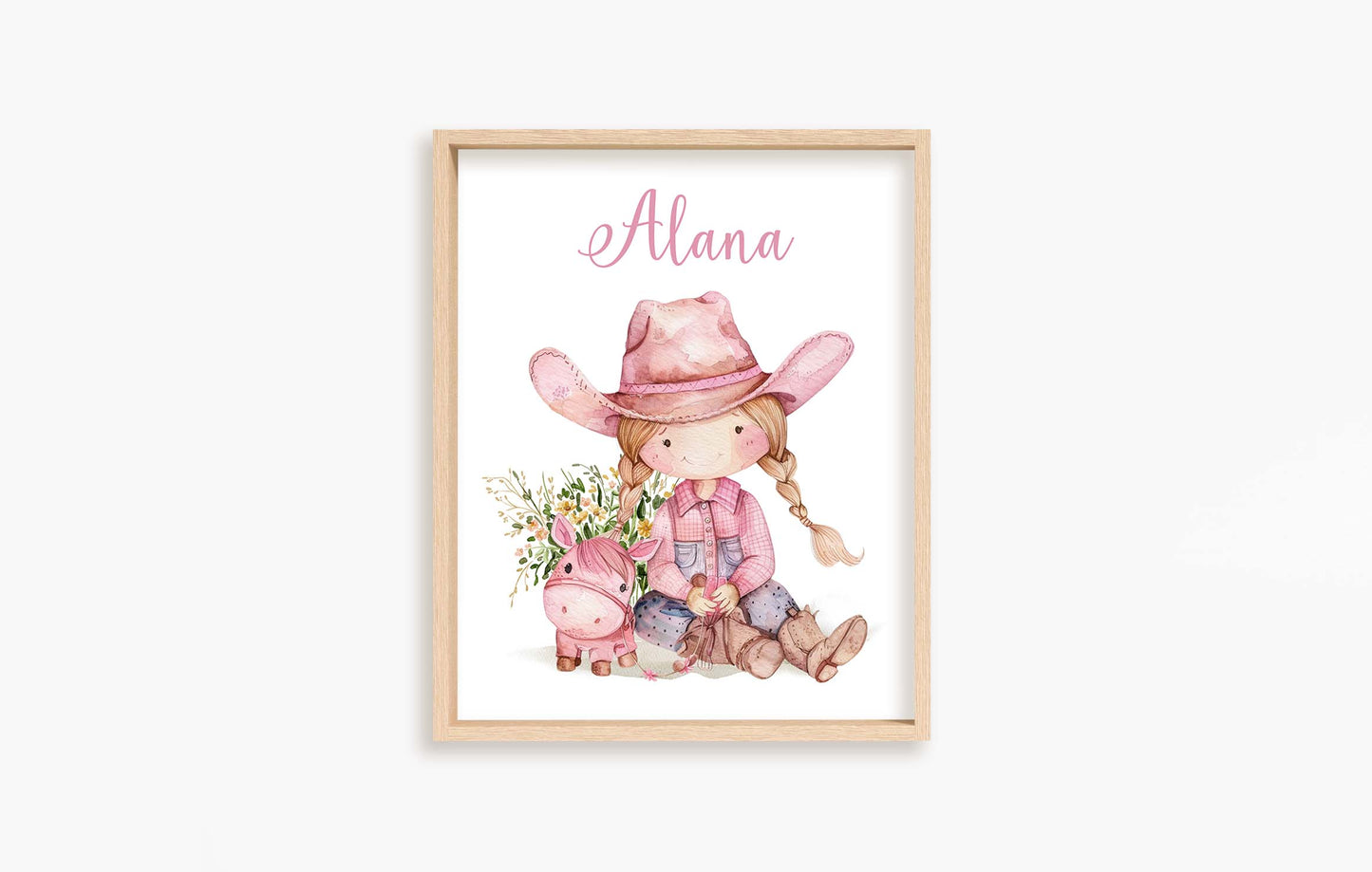 Pink cowgirl nursery wall art, Cowgirl room decor