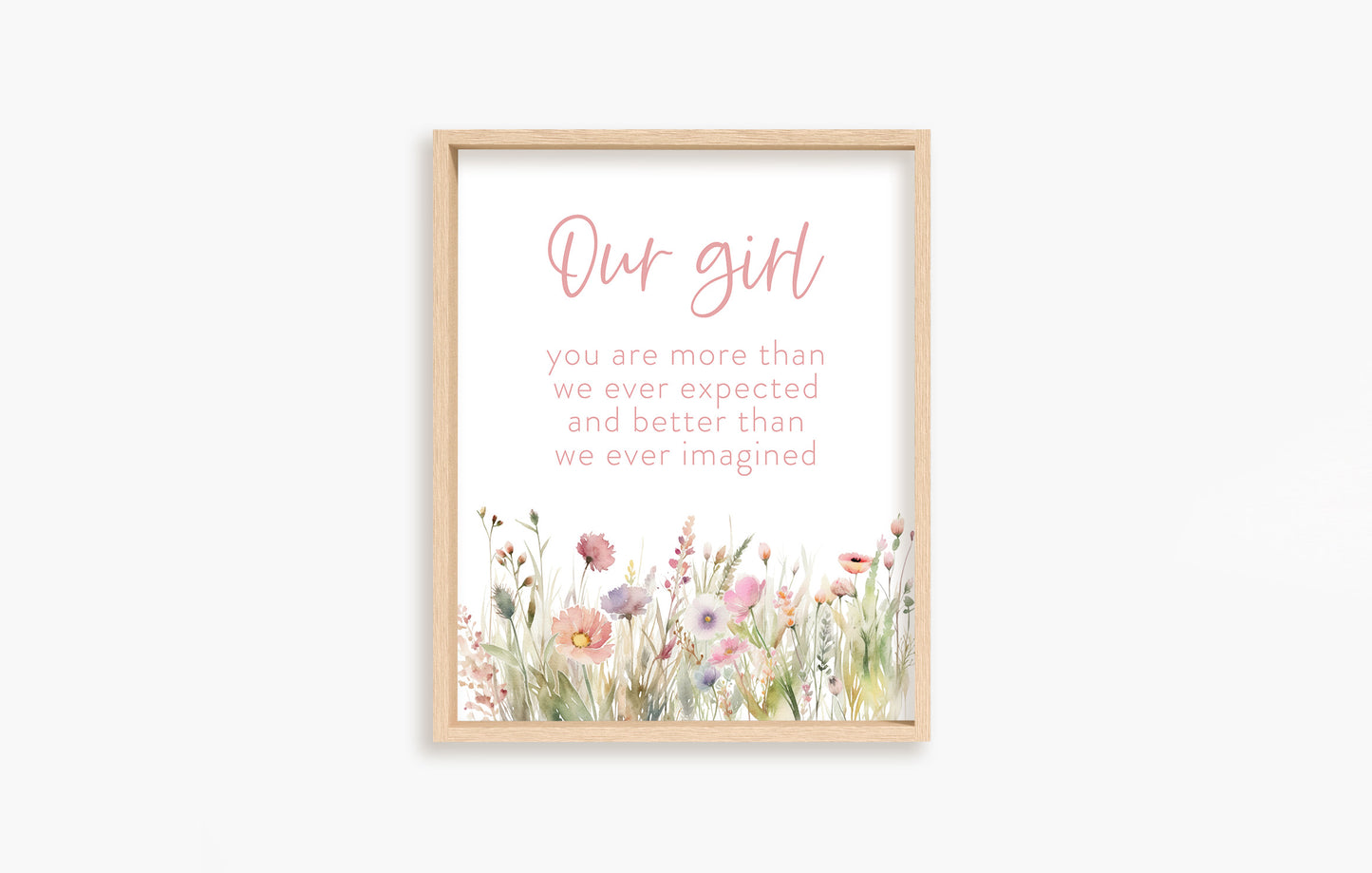 Our girl nursery print, Wildflowers nursery art