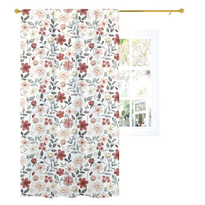 Peonies Curtain, Single Panel, Floral curtains for girl - Peonies Garden