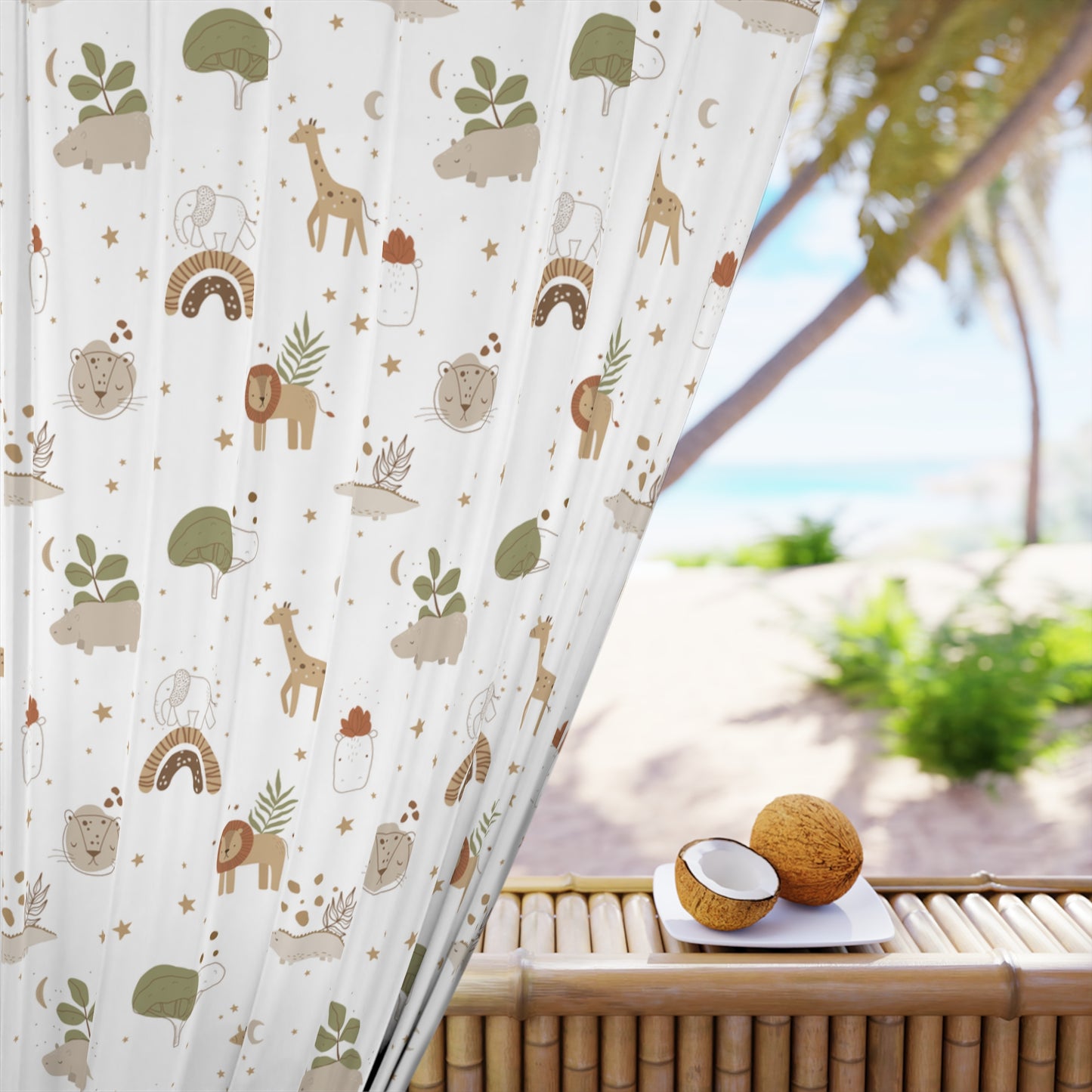 Safari Blackout curtain, Modern safari nursery curtain - Modern Safari