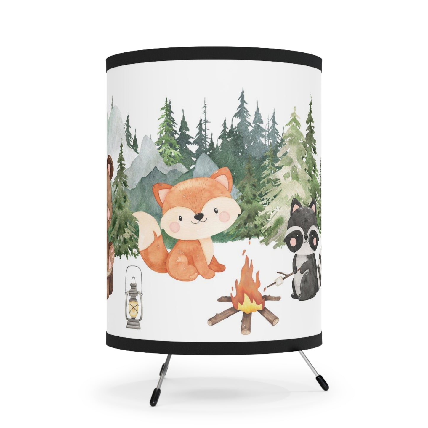 Woodland nursery lamp, Forest table lamp - Camping Critters