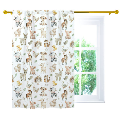 Farm animals Curtain, Single Panel, Gender-neutral farm nursery decor