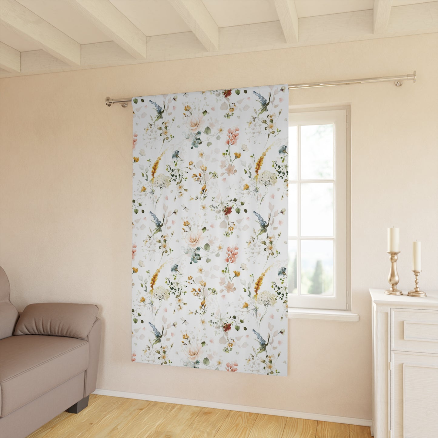 Wild flowers blackout curtain, Vintage floral curtains - Vintage Garden