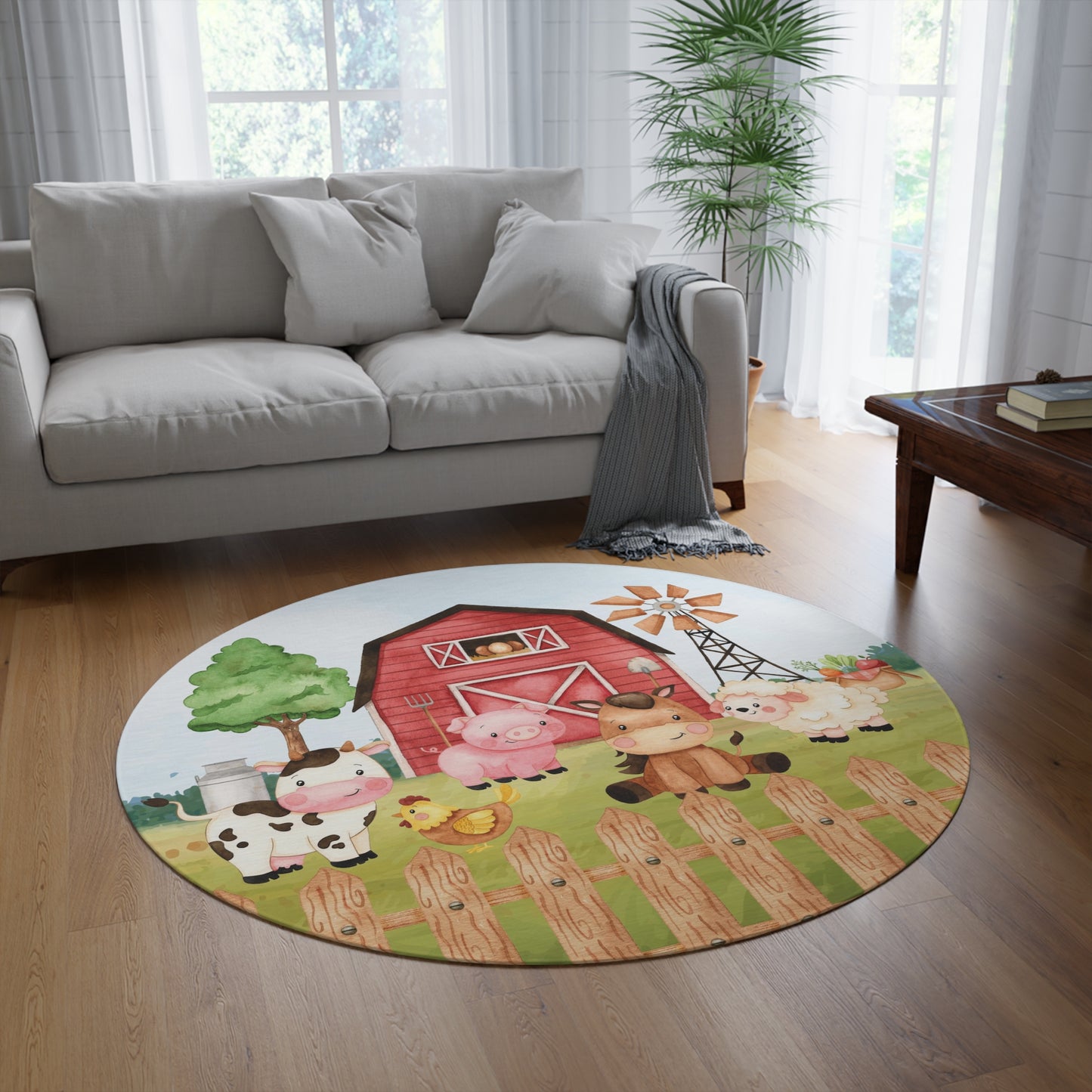 Farm animals Rug, Farm nursery decor - Morgans farm