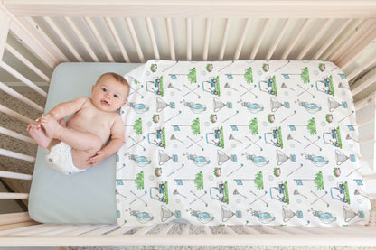 Golf minky blanket, Sports crib bedding - Little Golfer