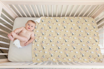 Cow baby blanket, Farm nursery bedding