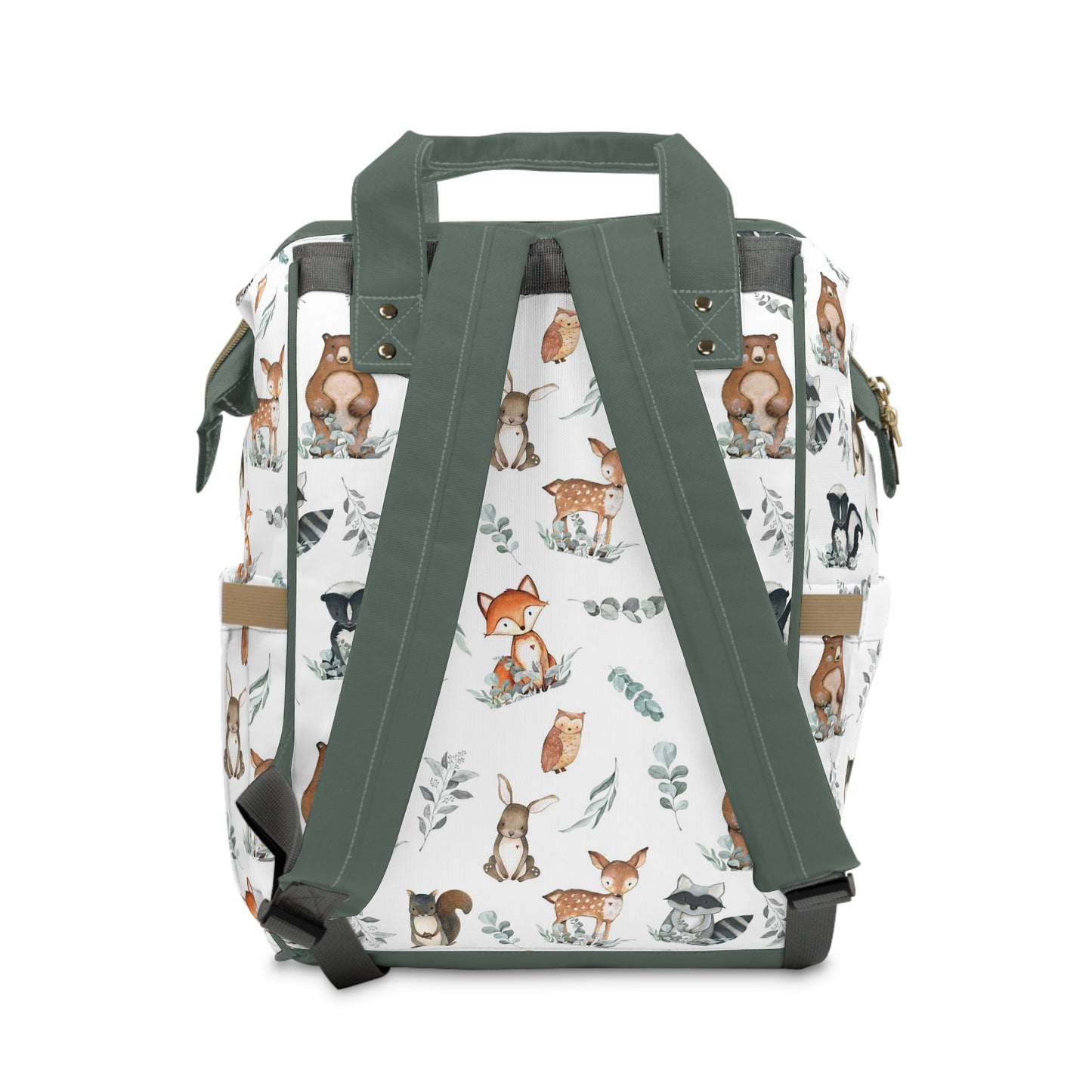 Personalized Woodland diaper bag | Forest animals baby backpack - Greenery Woodland