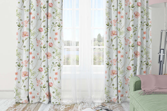 Wildflowers Curtains, Poppy Nursery curtains