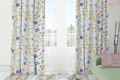 Wildflowers Curtains, Floral nursery decor