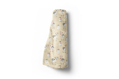 Cow baby blanket, Farm nursery bedding