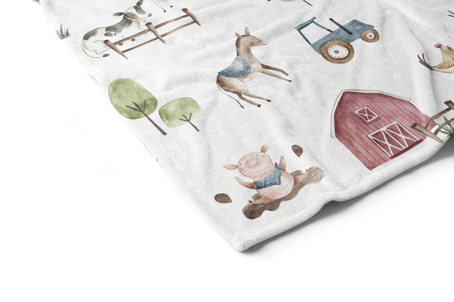 Farm baby blanket, Farm nursery bedding - Farm Adventure