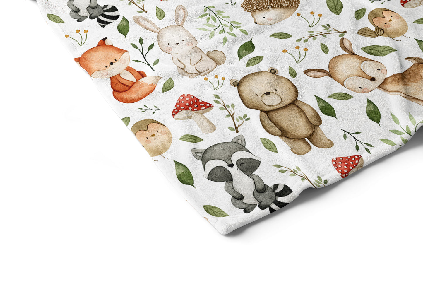 Personalized Woodland animals Blanket | Forest nursery bedding - Magical Forest