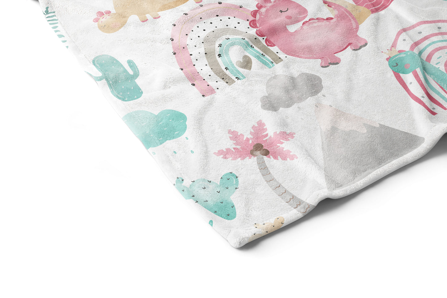 Pink dinosaur blanket, Dinosaur nursery bedding - Pink Dinosaur