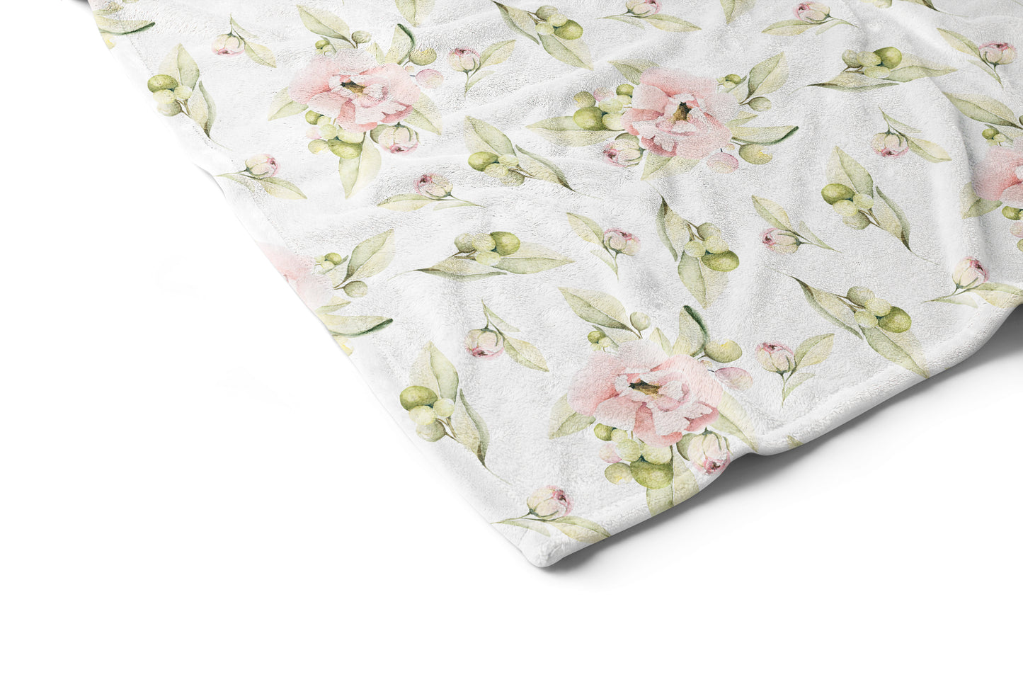 Pink floral blanket, Floral nursery bedding - Magical Unicorn