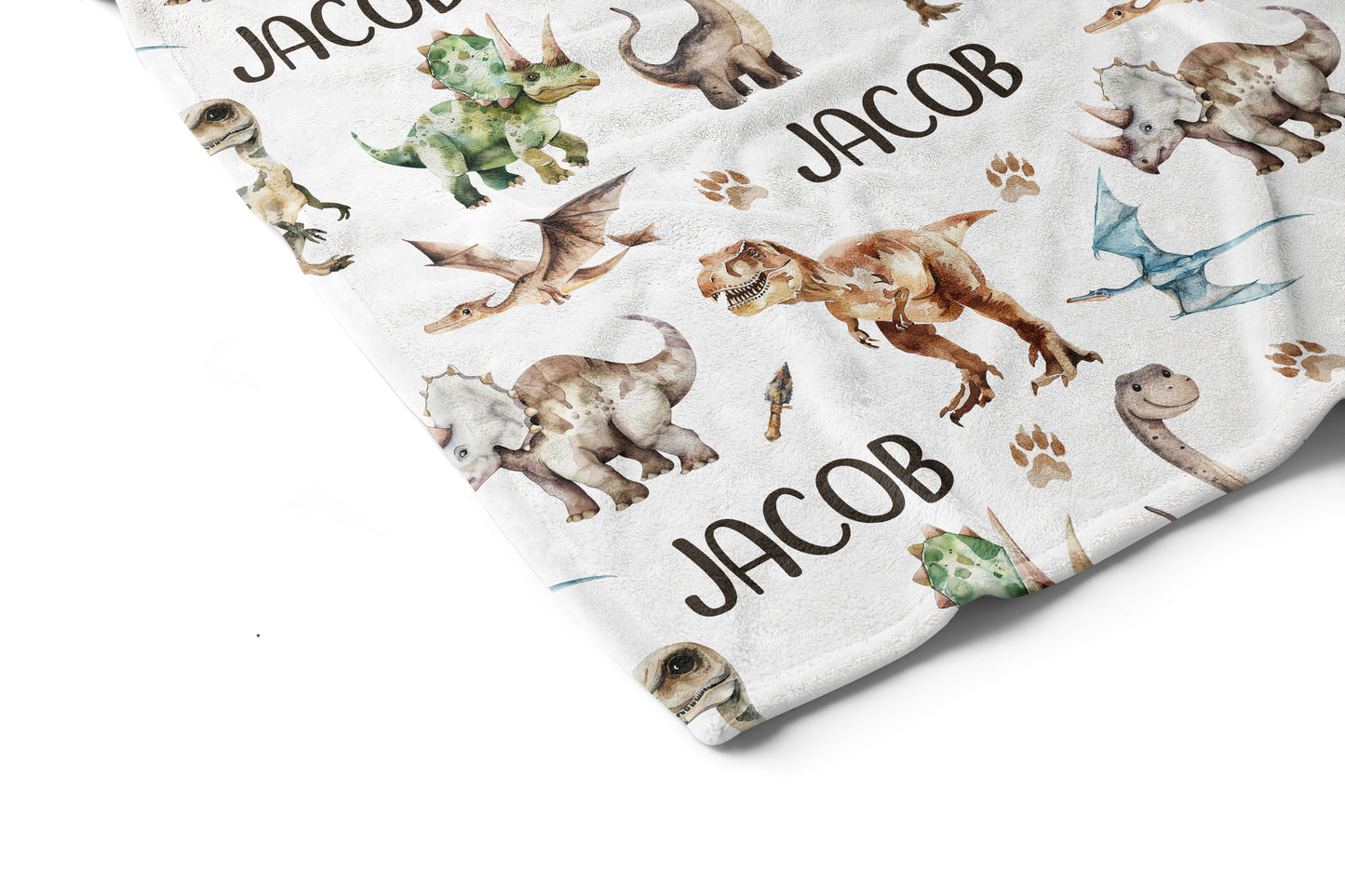 Personalized Dinosaur blanket, Dinosaur nursery bedding