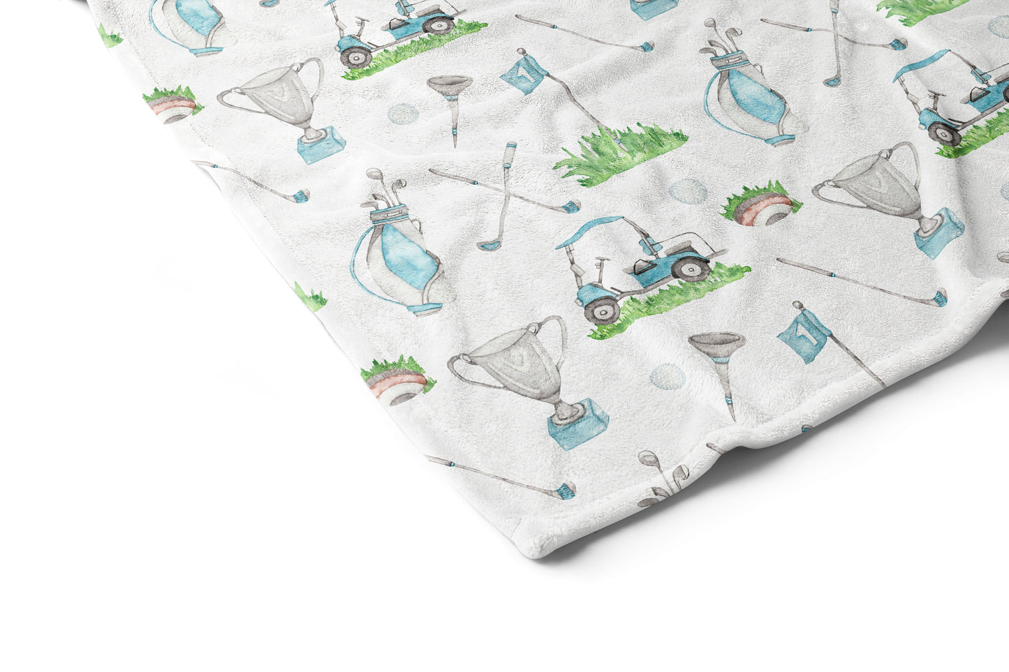 Golf minky blanket, Sports crib bedding - Little Golfer