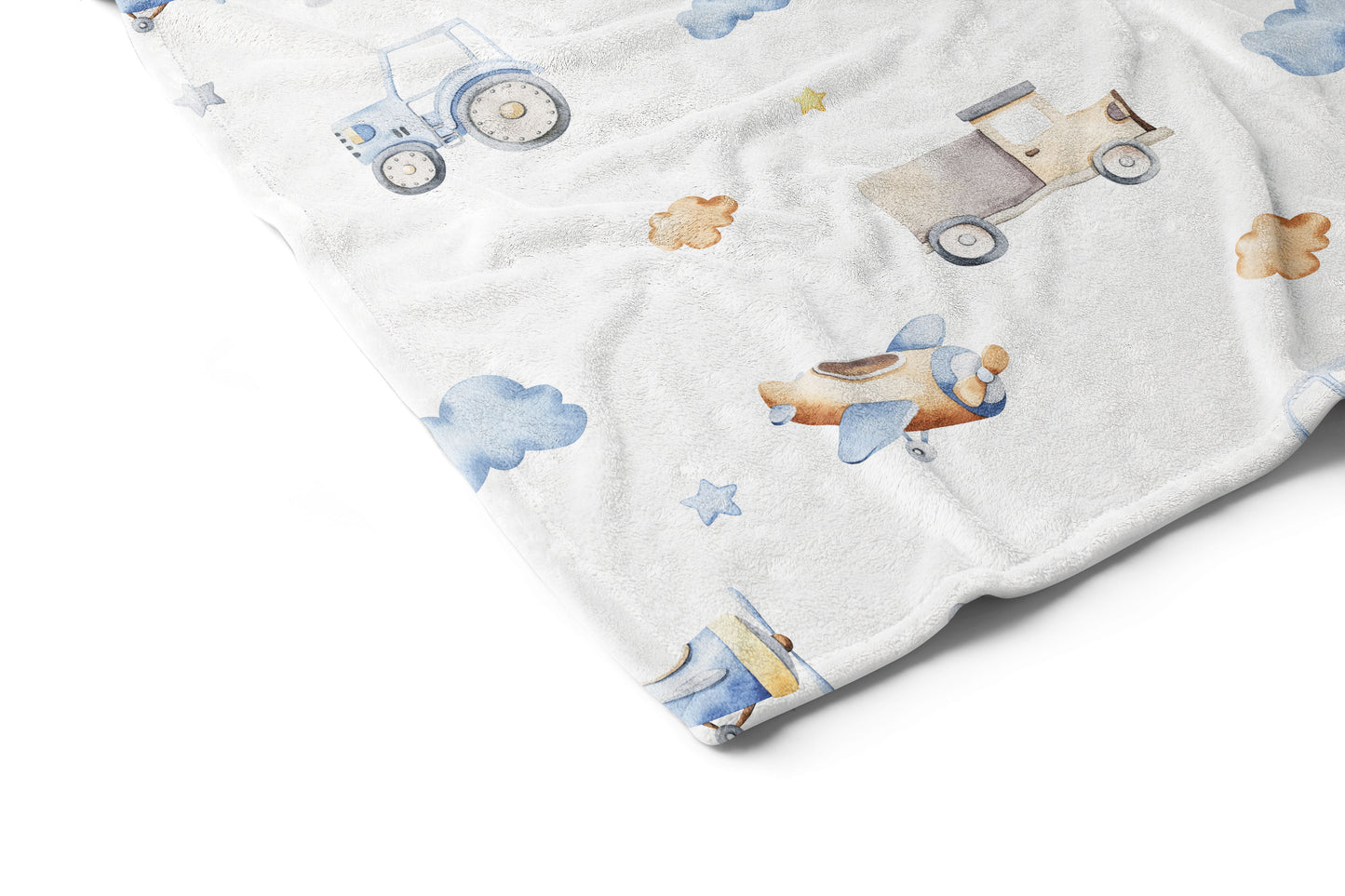 Transport blanket, Transport nursery bedding - Blue Transportation