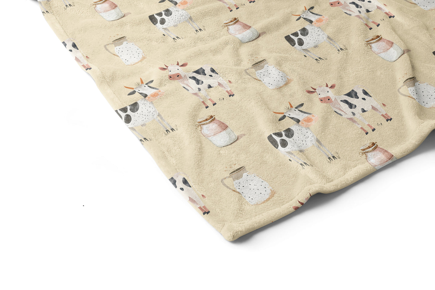 Cow baby blanket, Farm nursery bedding