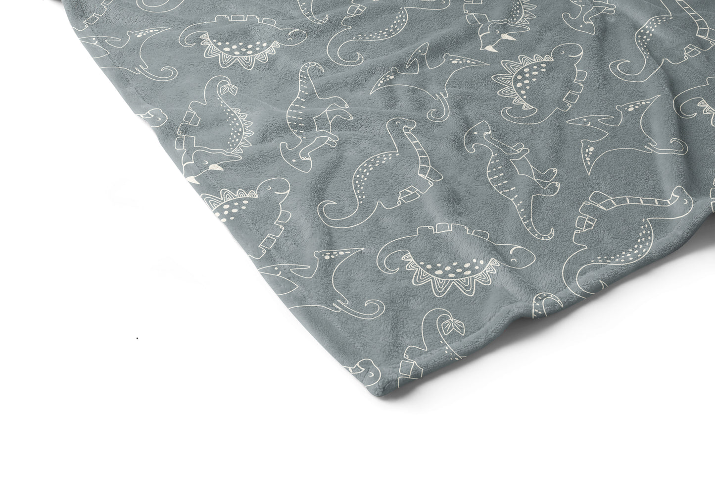 Gray dinosaur baby blanket, Dinosaur crib bedding